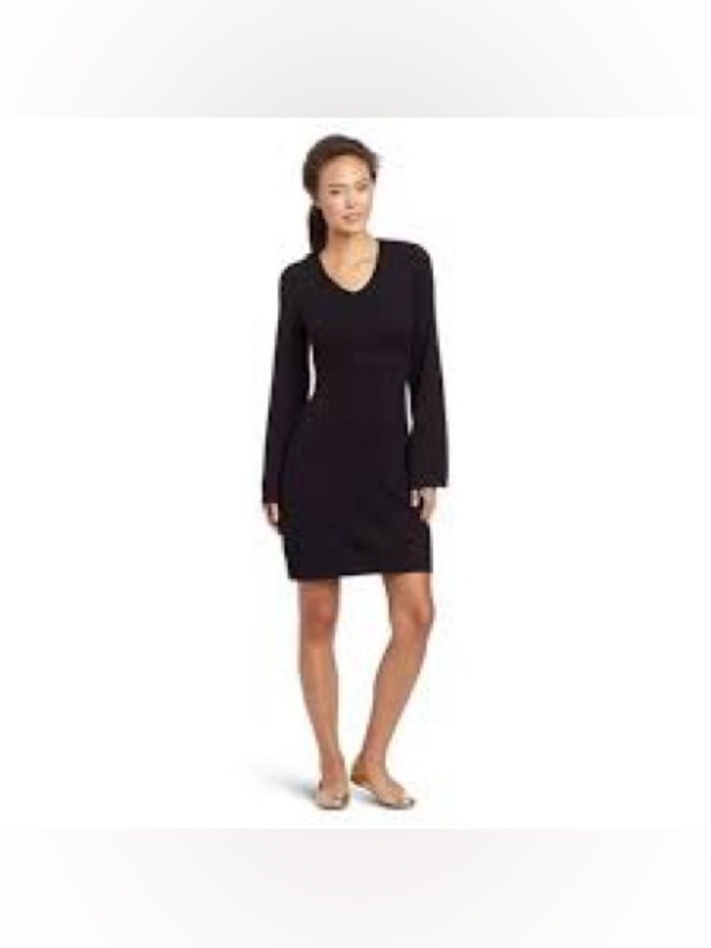 prAna Sydney Black Long Sleeve Knit Sweater Dress Size: XS